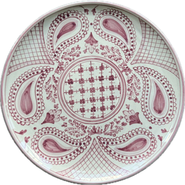 Large Round Pink Bandana Plate