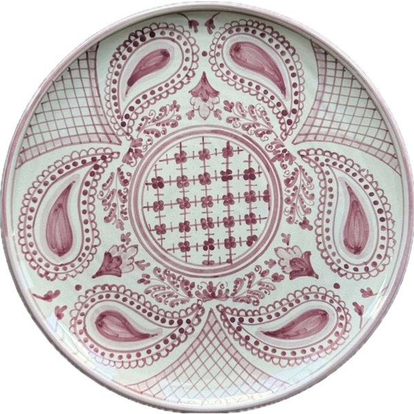 Large Round Pink Bandana Plate