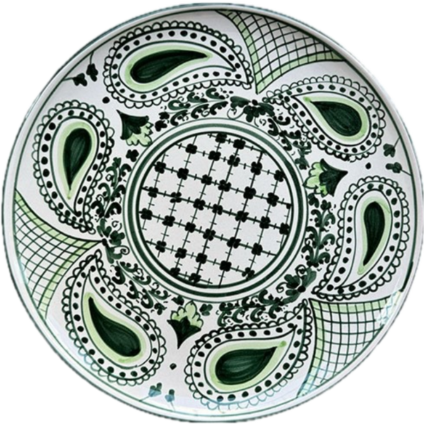 Large Round Green Bandana Plate