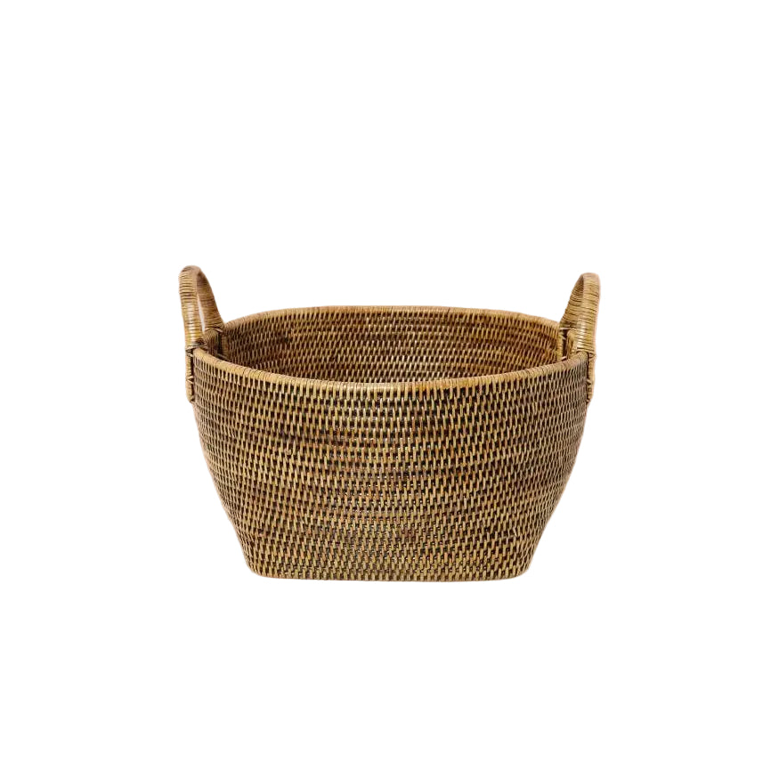 Handy Handwoven Rattan Basket - Brown