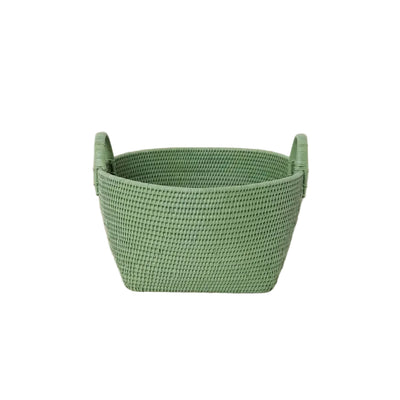 Handy Handwoven Rattan Basket - Green