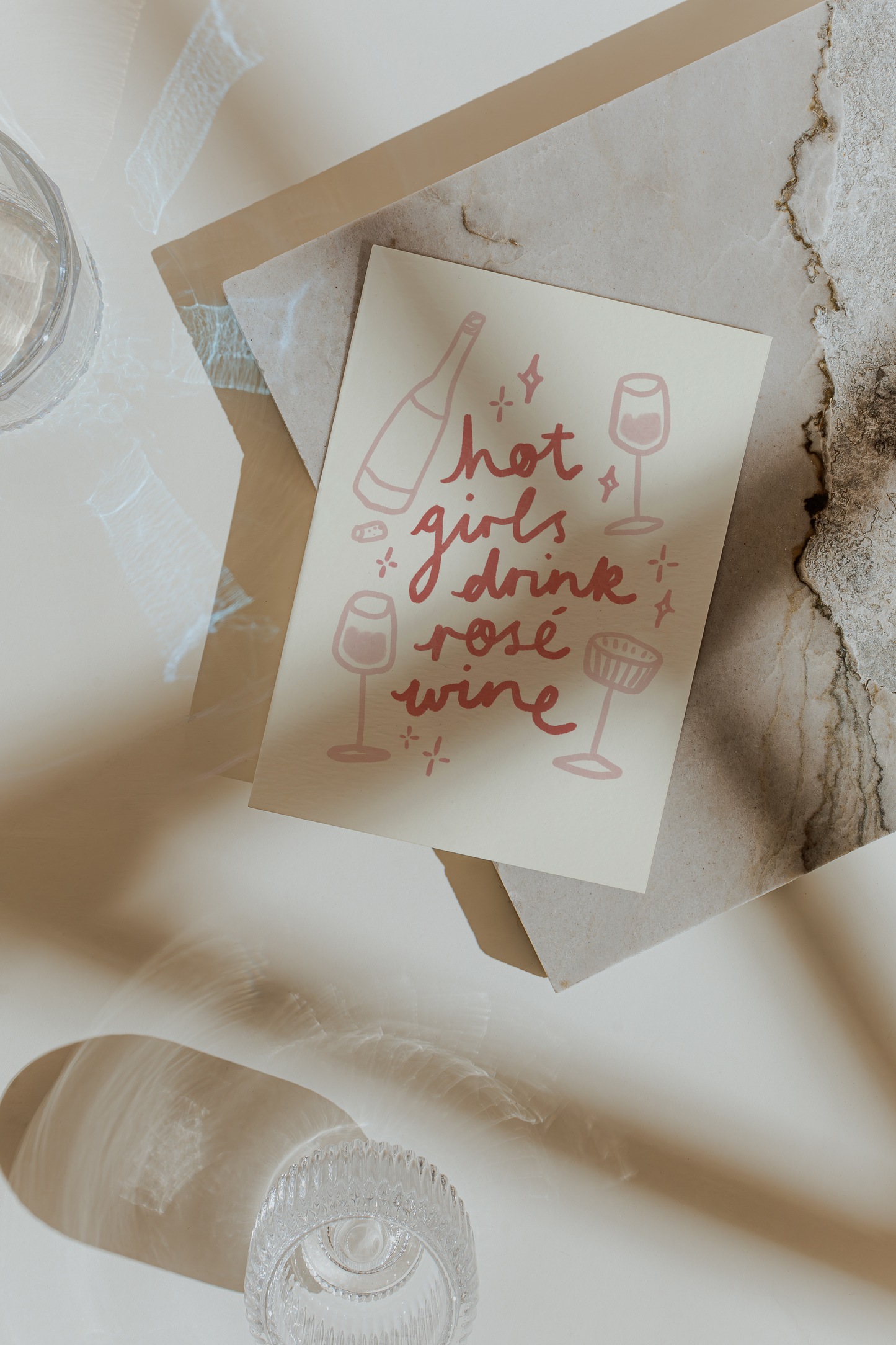 Hot Girls Drink Rose Wine Print