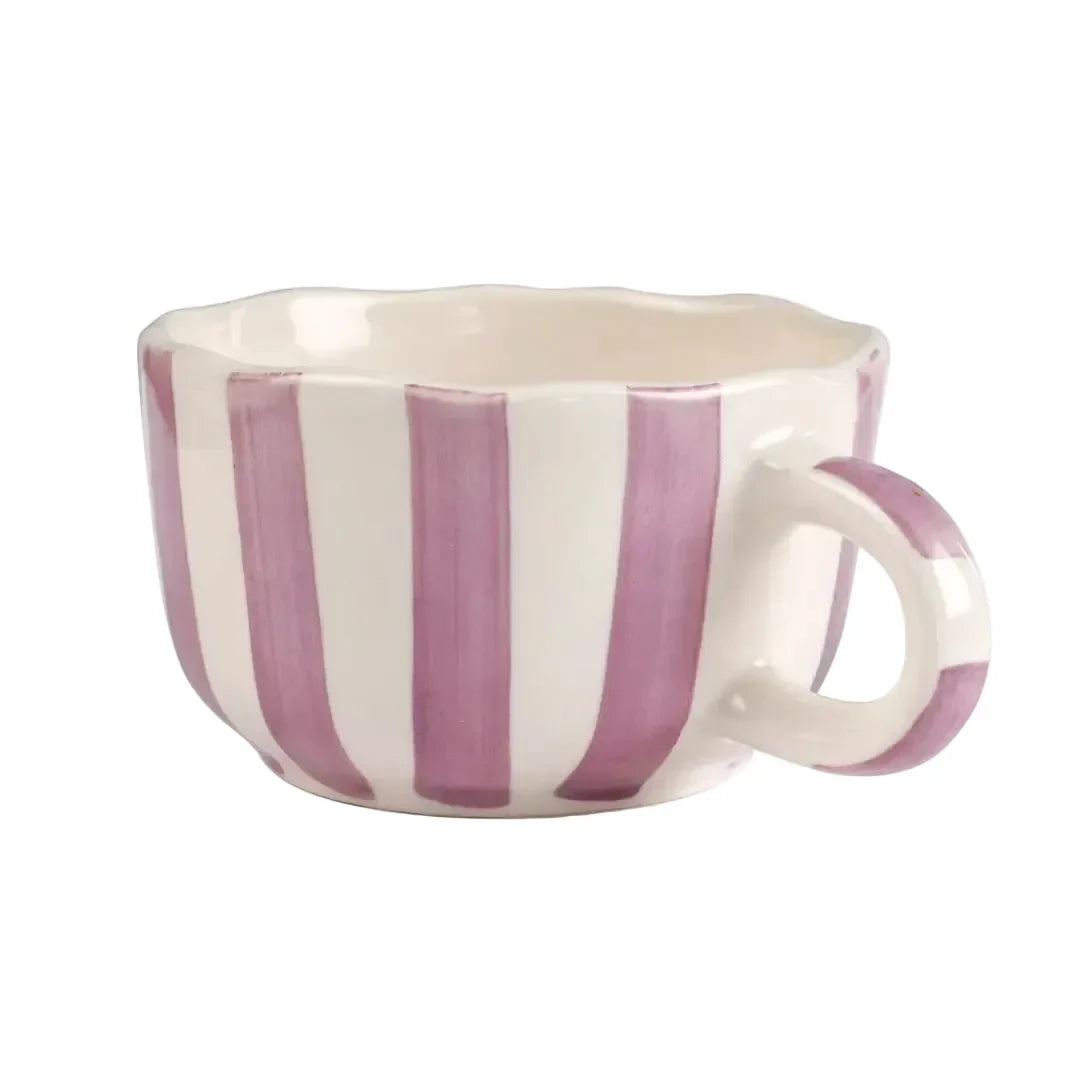 Purple Cappuccino Cup | Handpainted Ceramic | 2.9 x 3.9 in (Set of 2)