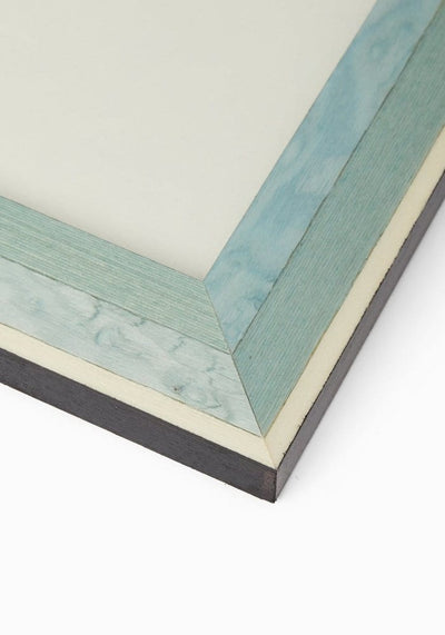 Beautiful Blue Marquetry Photo Frame with White Stripe 6x4" - Casa by Josephine Jenno