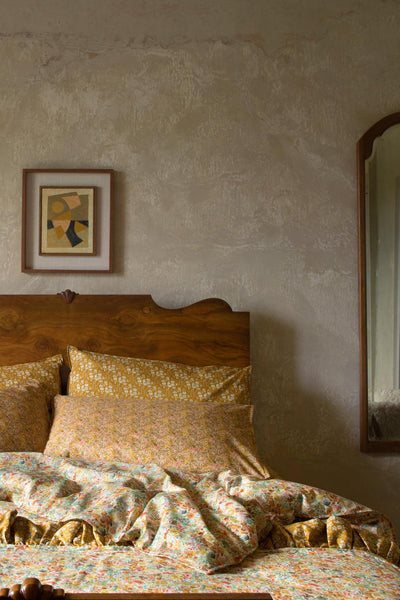 Duvet Set Made With Liberty Fabric Capel Mustard