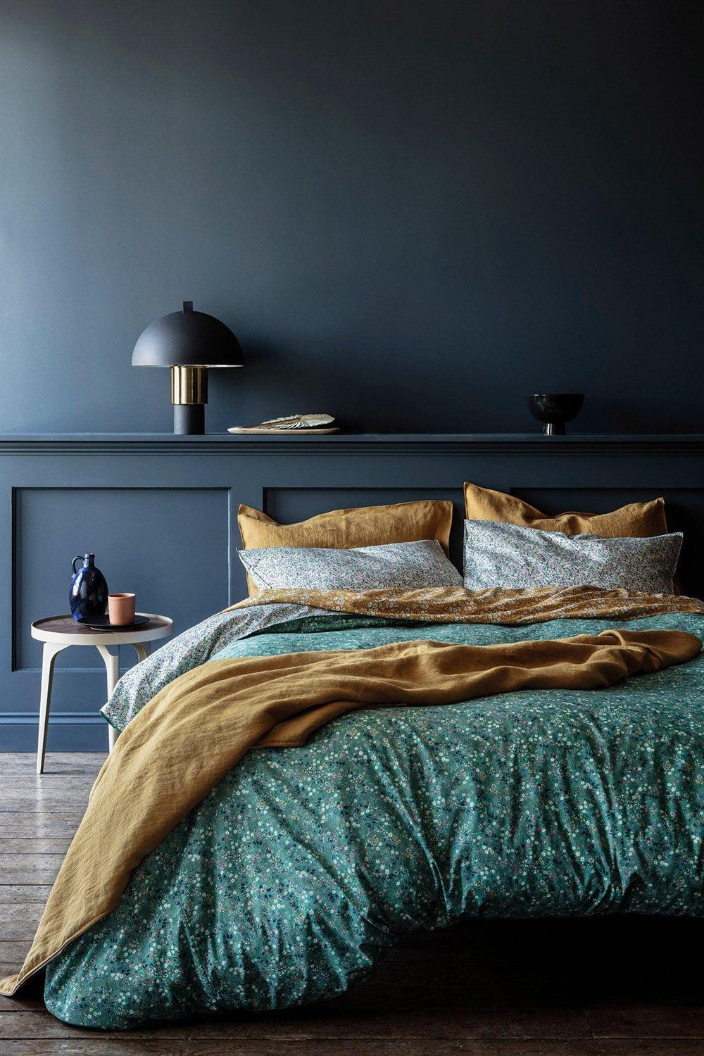 Duvet Set made with Liberty Fabric DONNA LEIGH GREEN - Coco & Wolf