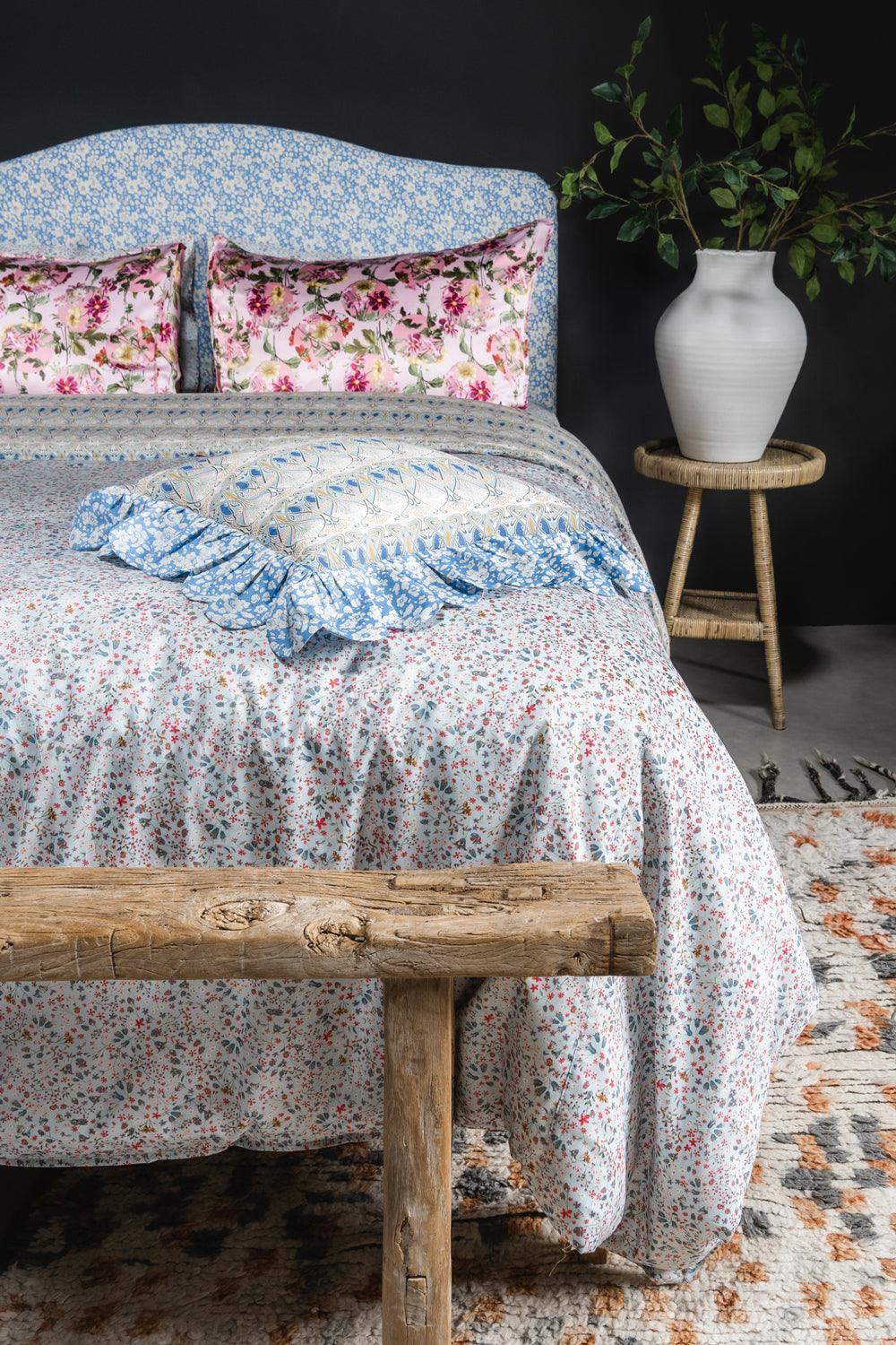 Duvet Set made with Liberty Fabric DONNA LEIGH DUCK EGG - Coco & Wolf