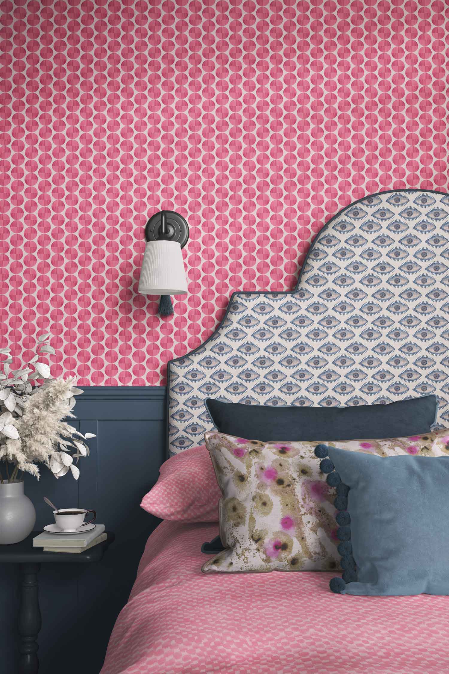 Elysia Fuchsia Geometric Wallpaper