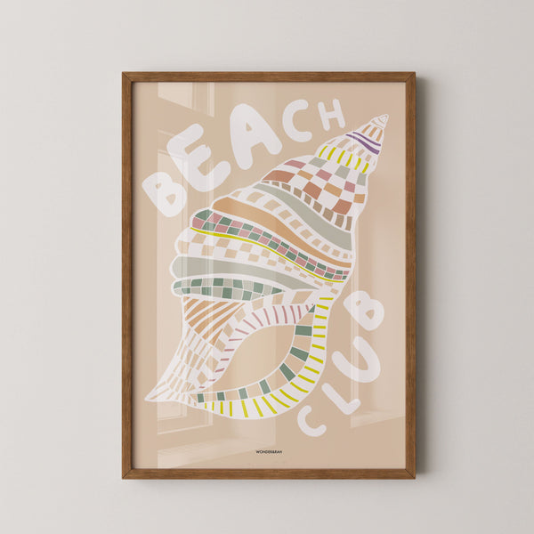 Beach Club White Print