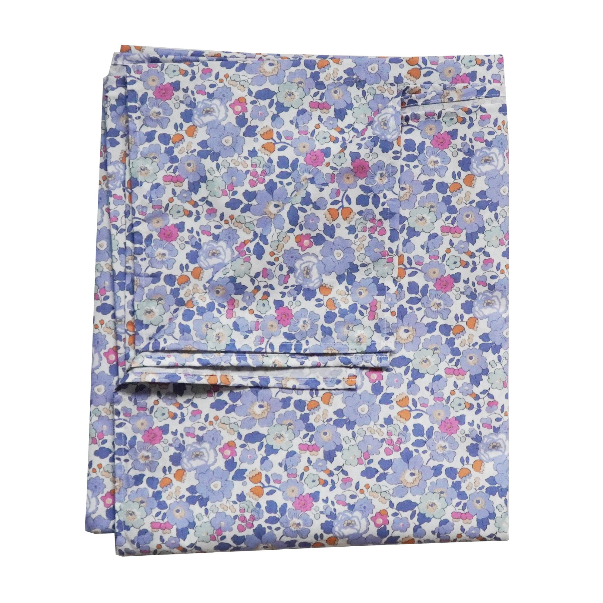 Flat Top Sheet Made With Liberty Fabric Betsy Lavender Blue