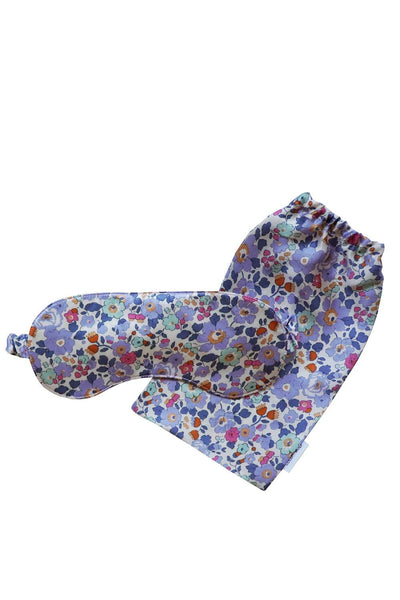 Silk Eye Mask made with Liberty Fabric BETSY LAVENDER BLUE