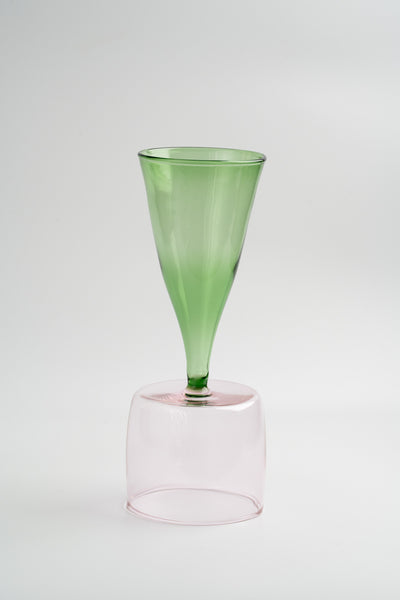 Bical Glass, Green & Pink