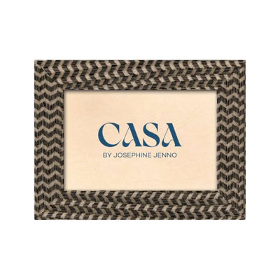 Black and Brown Marquetry Pattern Photo Frame 6x4" - Casa by Josephine Jenno