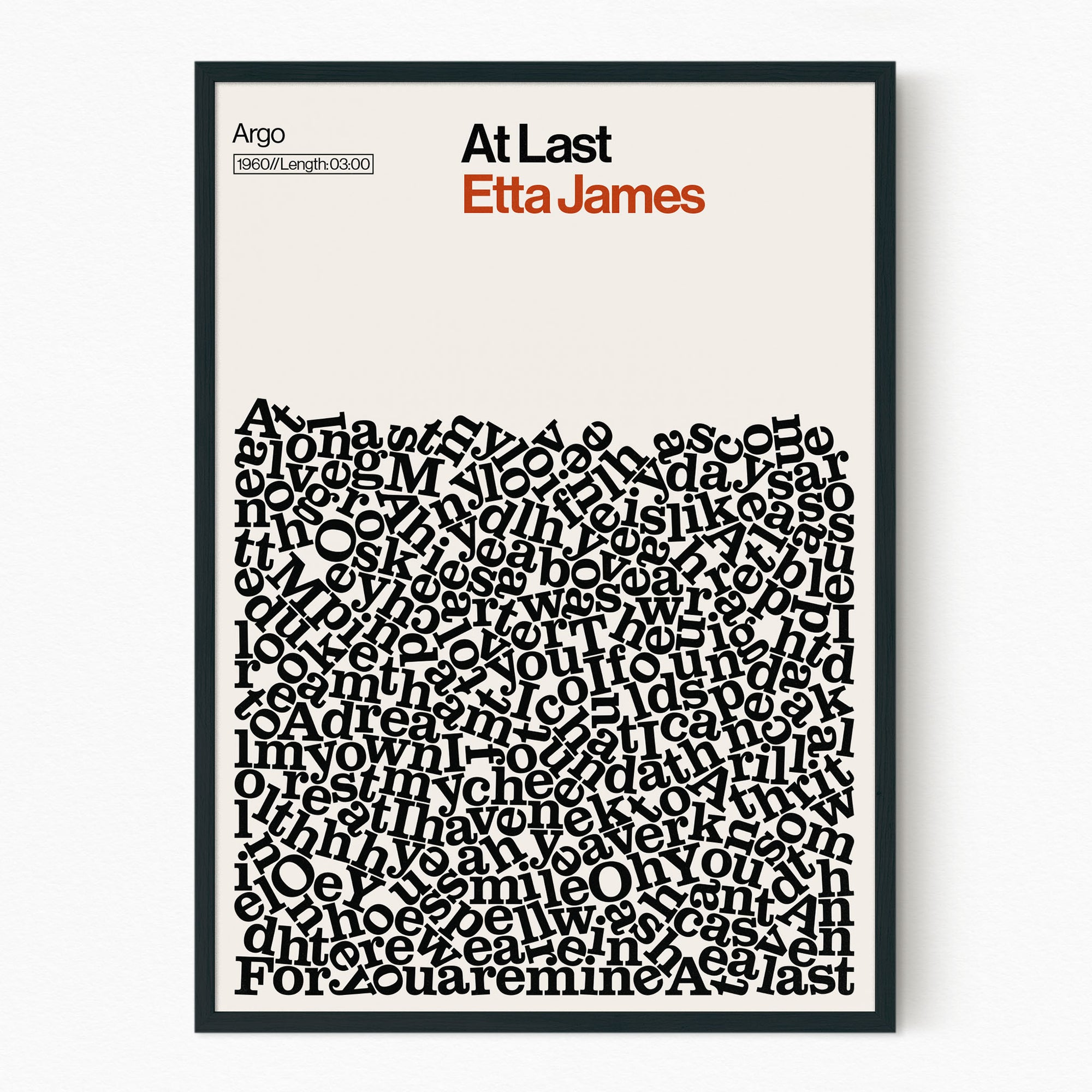 At Last - Etta James - Song Lyric Print