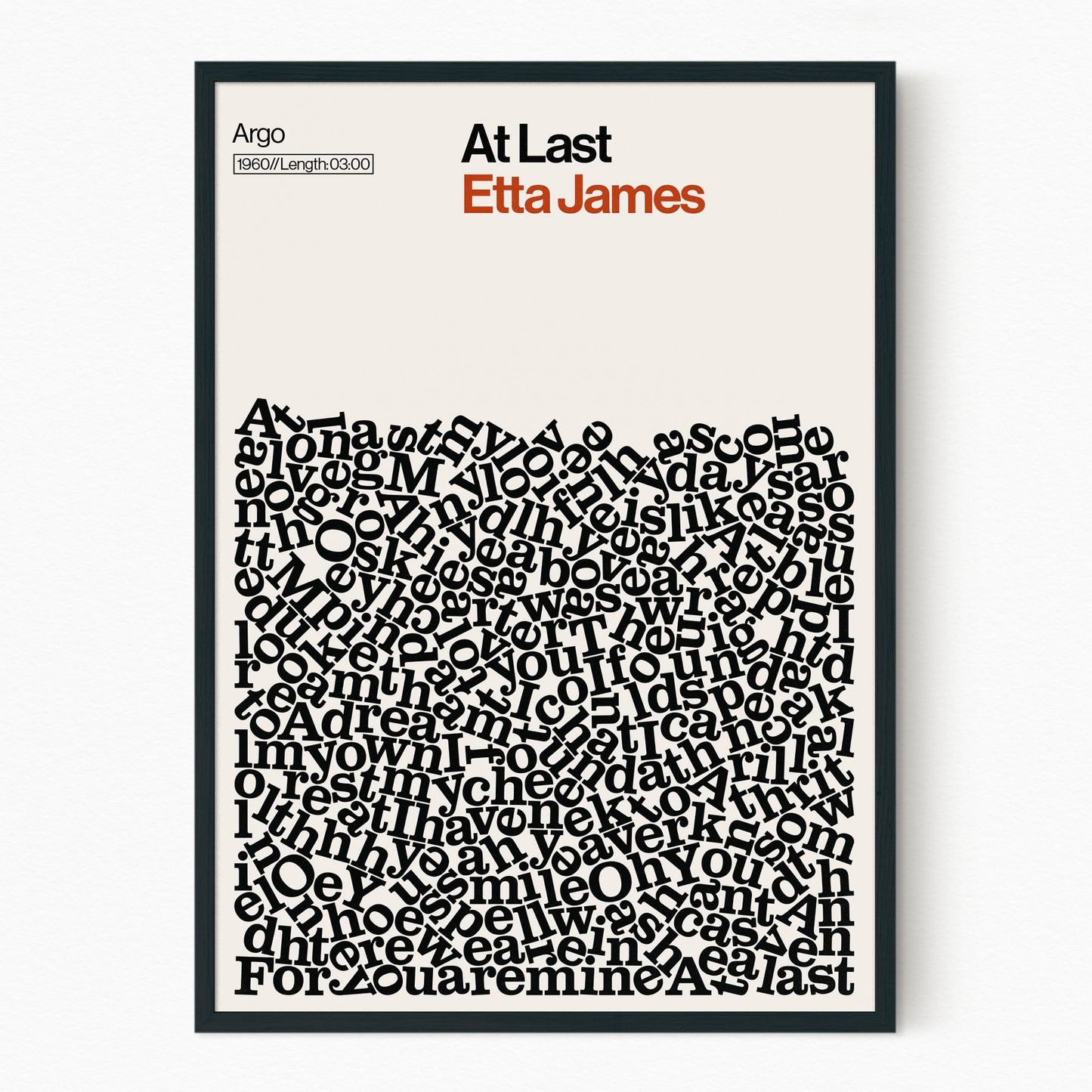At Last - Etta James - Song Lyric Print