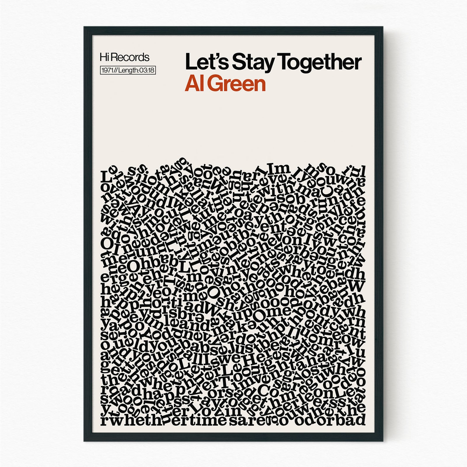 Lets Stay Together - Al Greene - Song Lyric Print