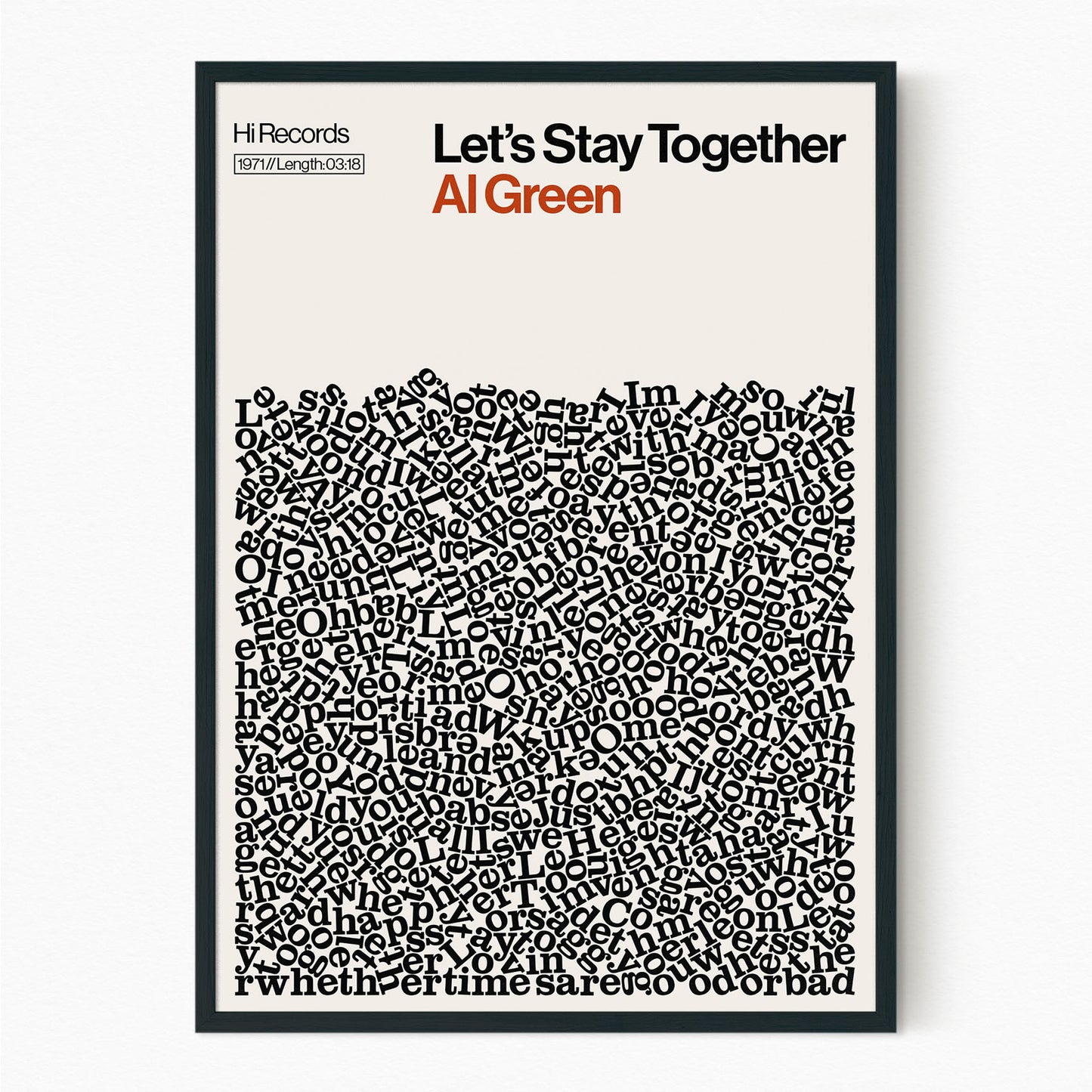 Lets Stay Together - Al Greene - Song Lyric Print