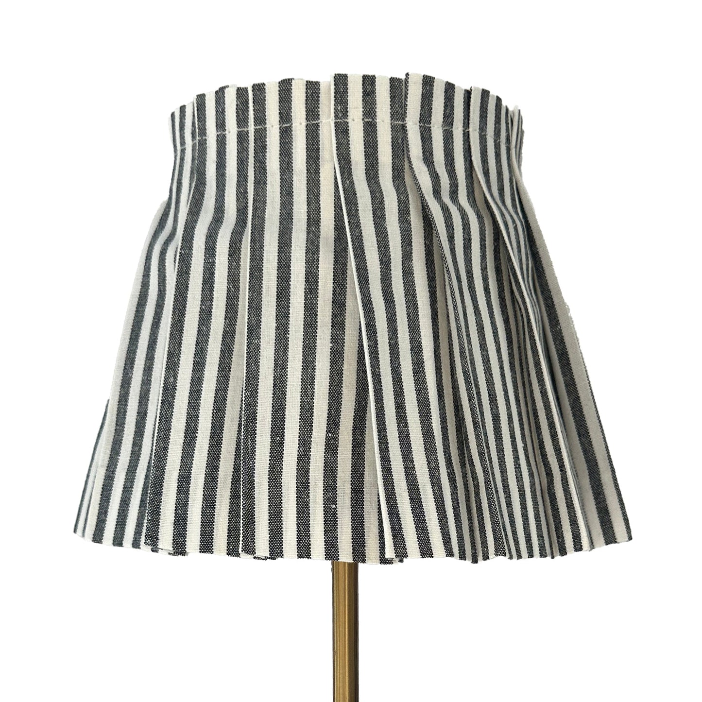 Abahna cordless bathroom lamp – luxury rechargeable brass lamp with black stripe pleated shade