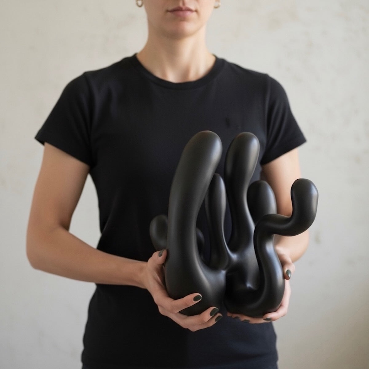 Hold the Light Sculptural Candleholder - Black