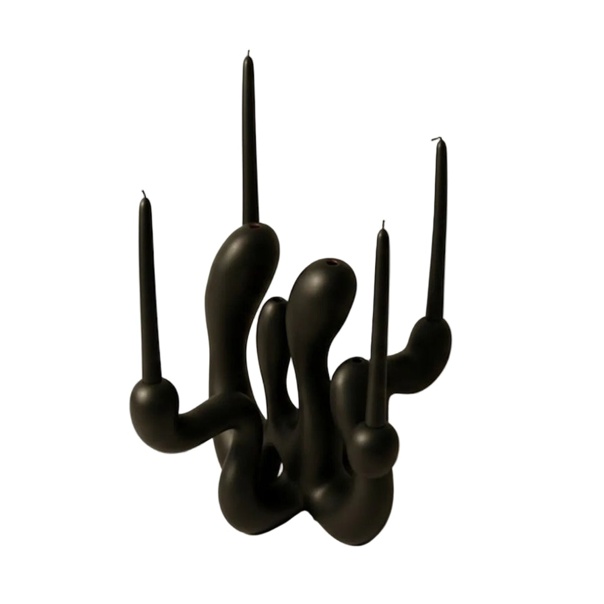Hold the Light Sculptural Candleholder - Black