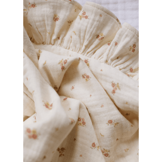 Baby Blanket - Beige & Flowers