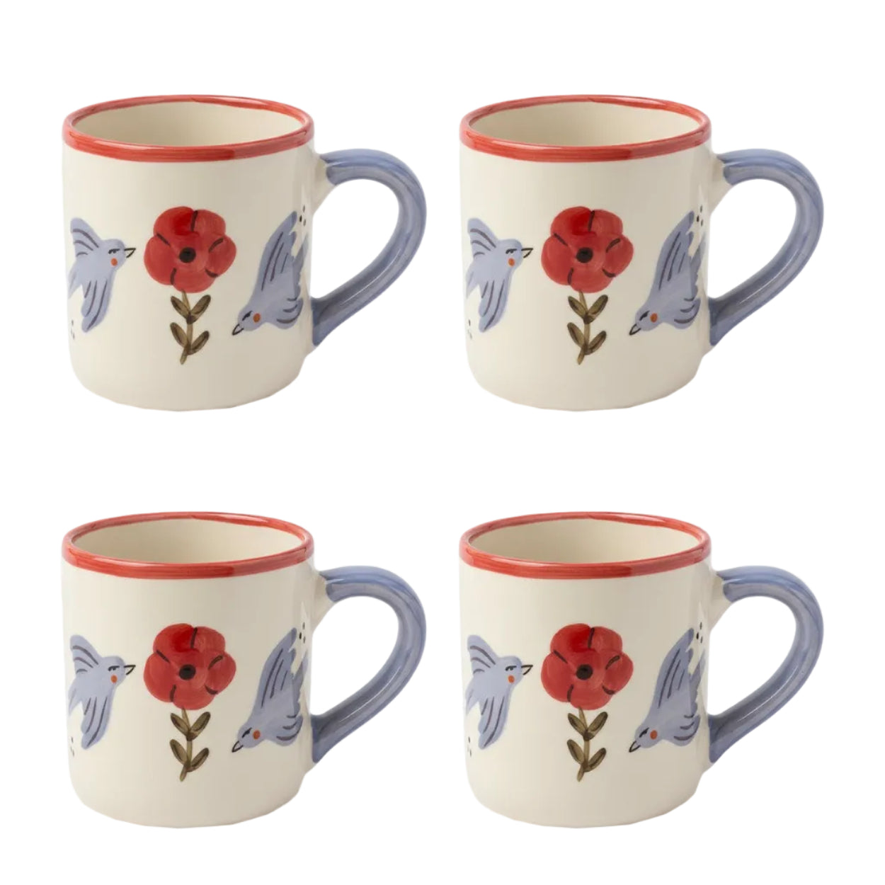 Bird and Bloom Mug Set of 4