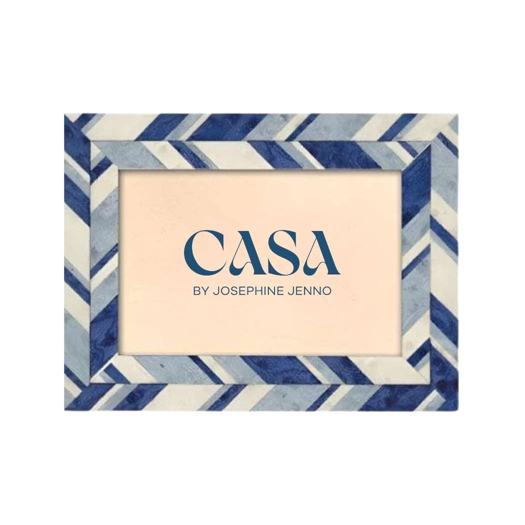 Blue Geometric Photo Frame 6x4" - Casa by Josephine Jenno