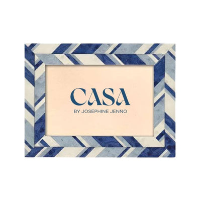 Blue Geometric Photo Frame 6x4" - Casa by Josephine Jenno