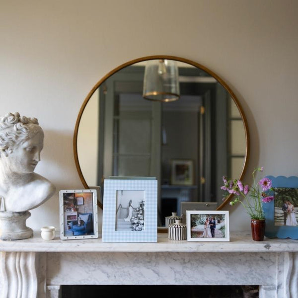 Blue Gingham Lacquer Photo Frame - Addison Ross Ltd UK