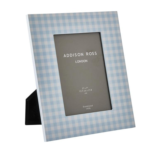 Blue Gingham Lacquer Photo Frame - Addison Ross Ltd UK
