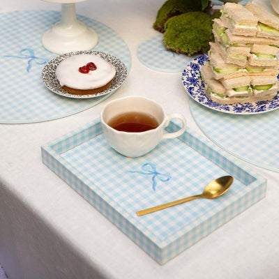 Blue Small Gingham Tray - Addison Ross Ltd UK