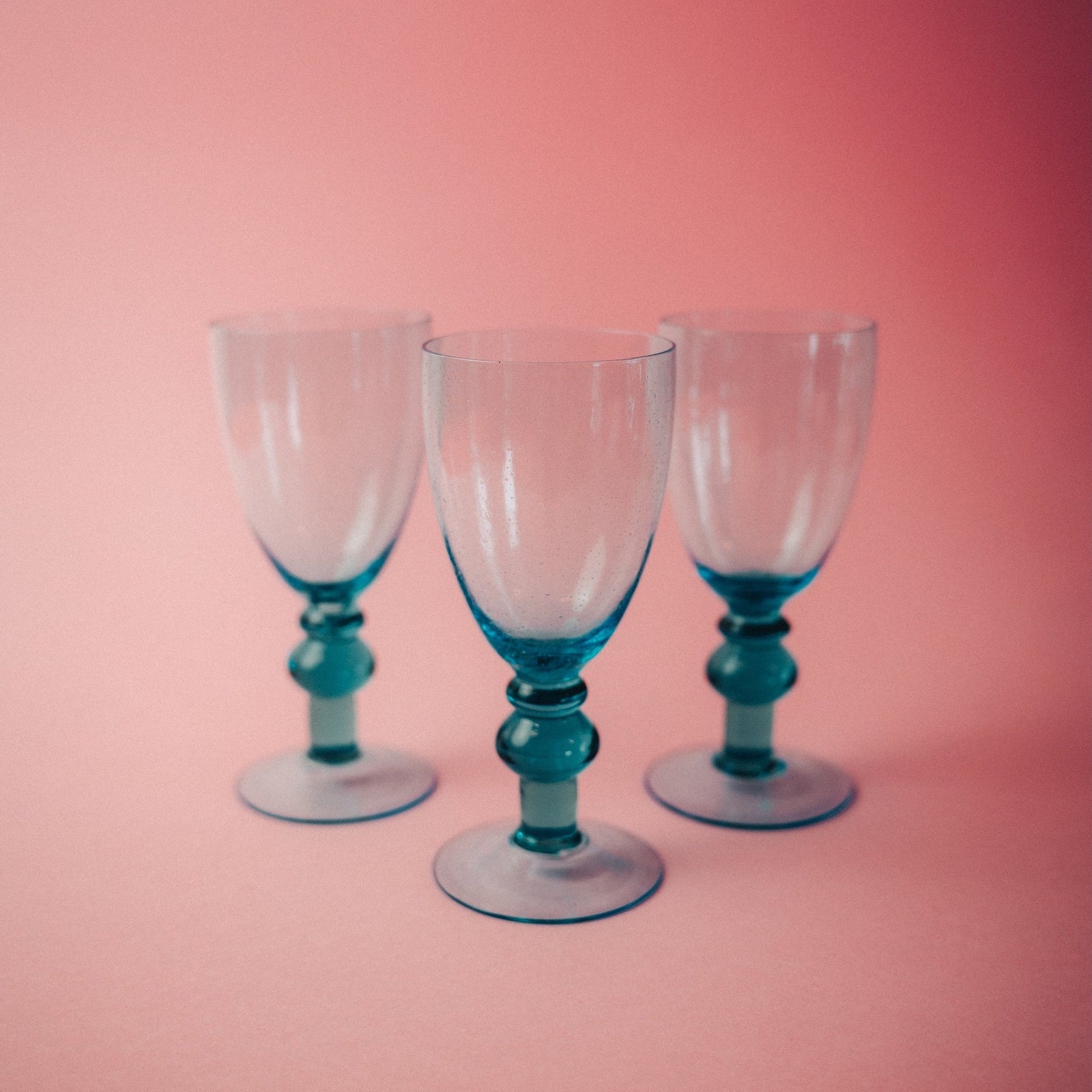 Three Blue Wineglasses