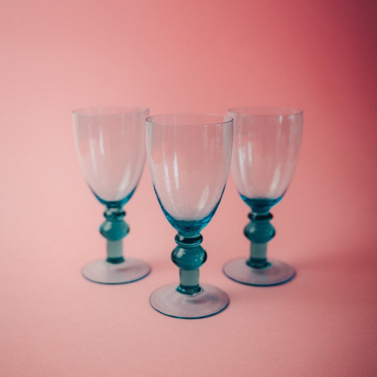 Three Blue Wineglasses