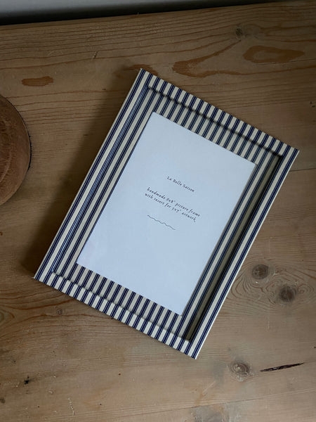 Navy Ticking Stripe Fabric Frame