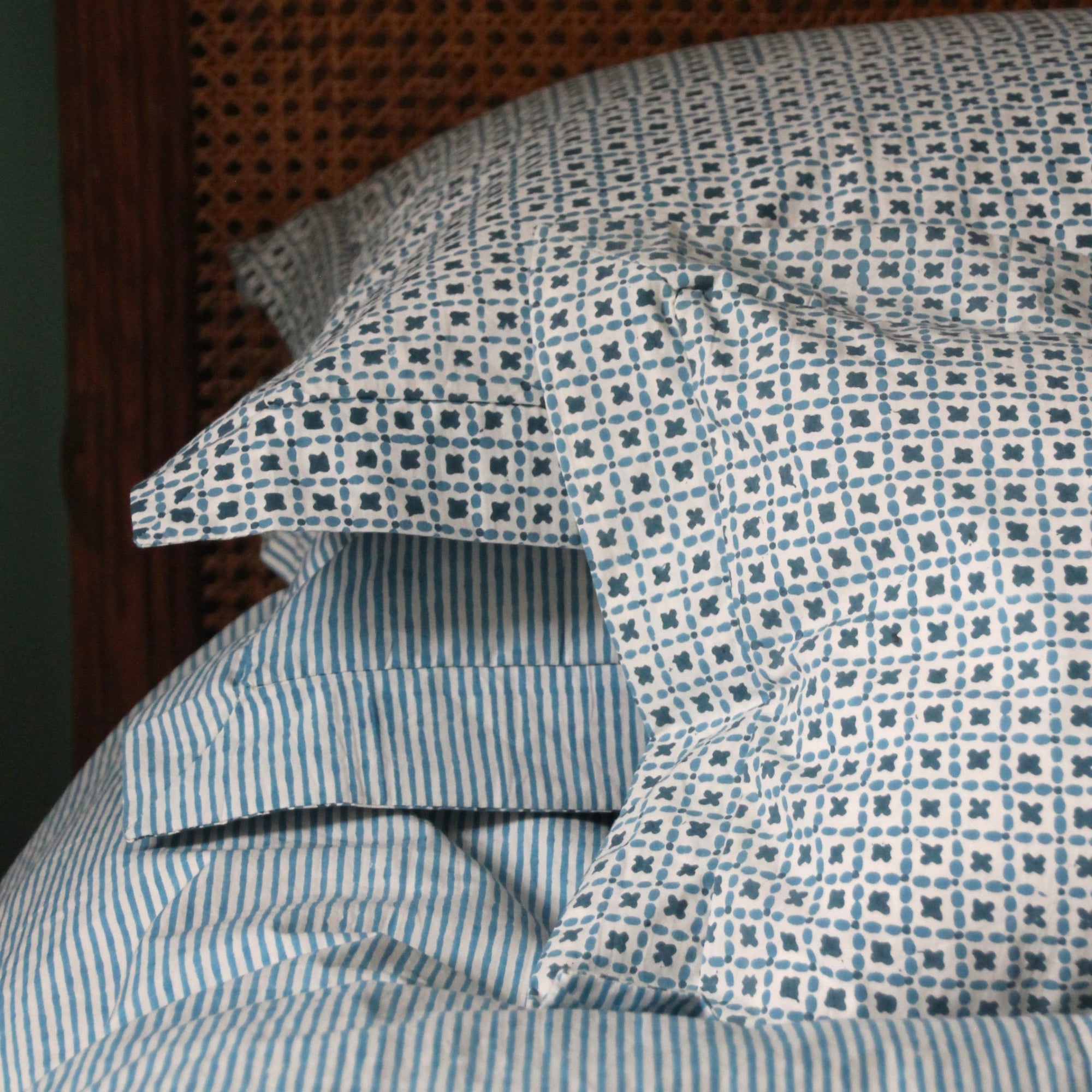 Blue Criss Cross Baby / Boudoir Pillowcase