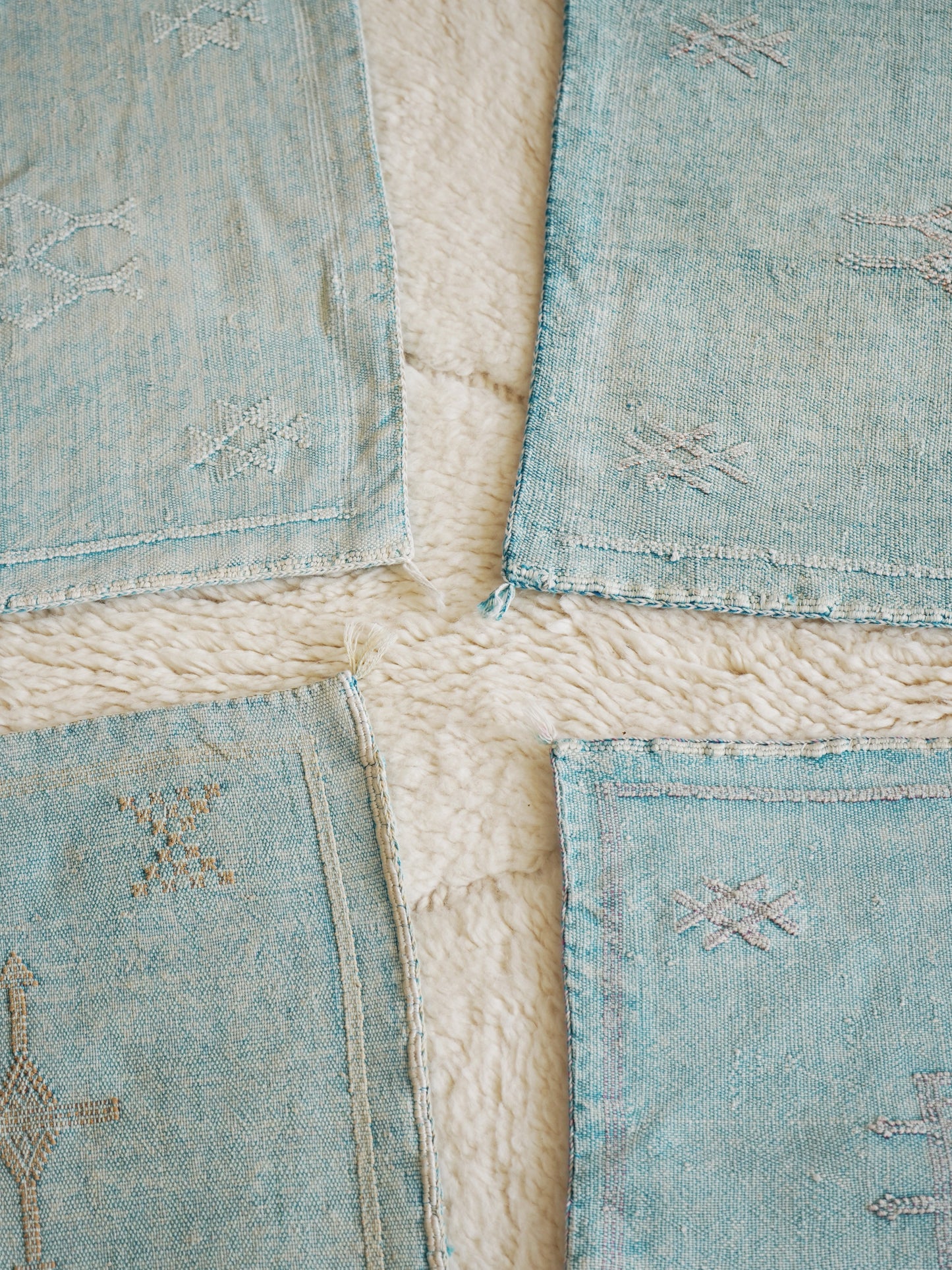 Luxury Cactus Silk Cushion - Turquoise