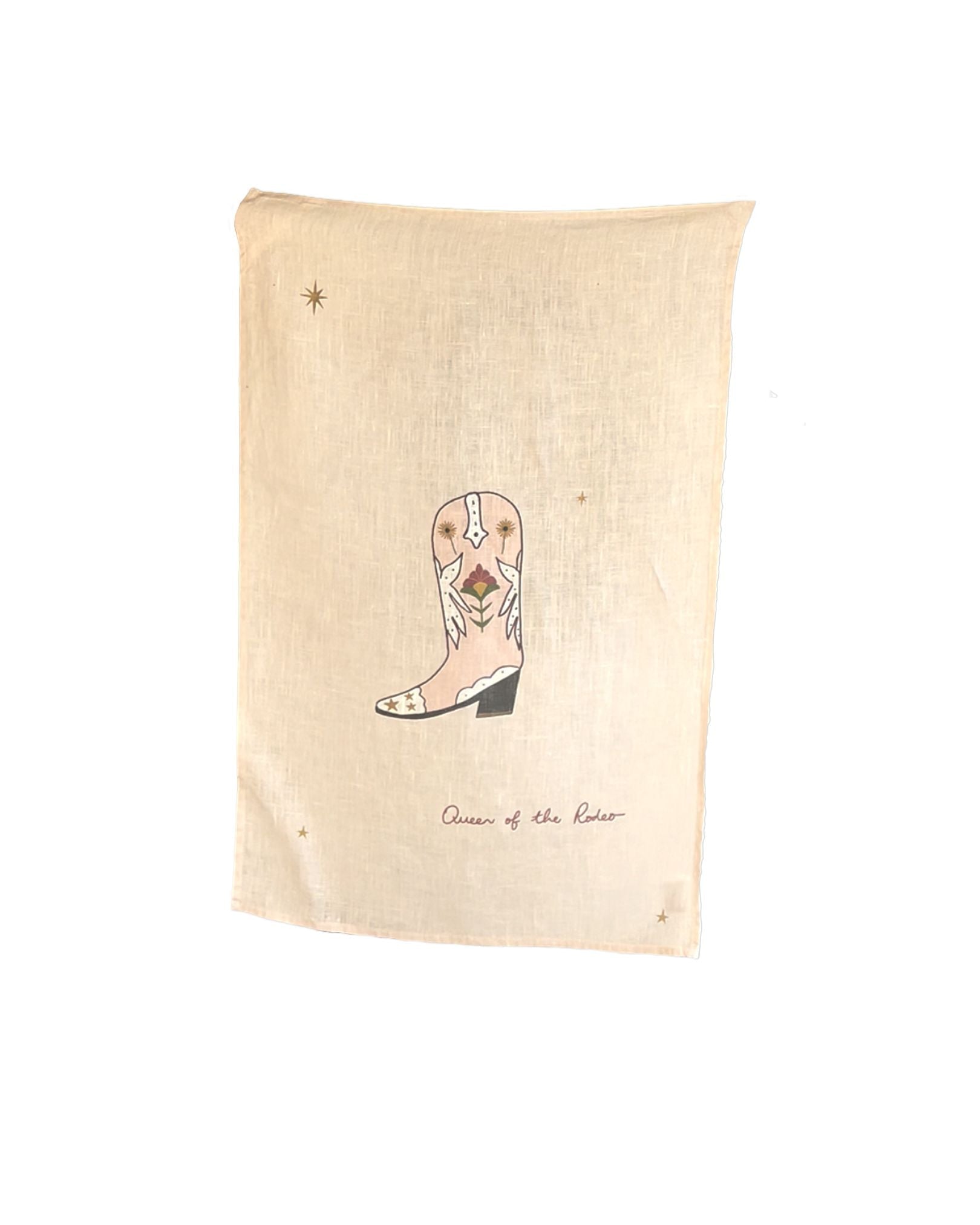 Linen Tea Towel "Boots are made for walking"