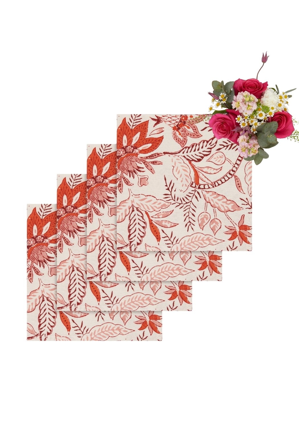 Bossa Nova Table Napkin Red - Set of 4 - Casa by Josephine Jenno