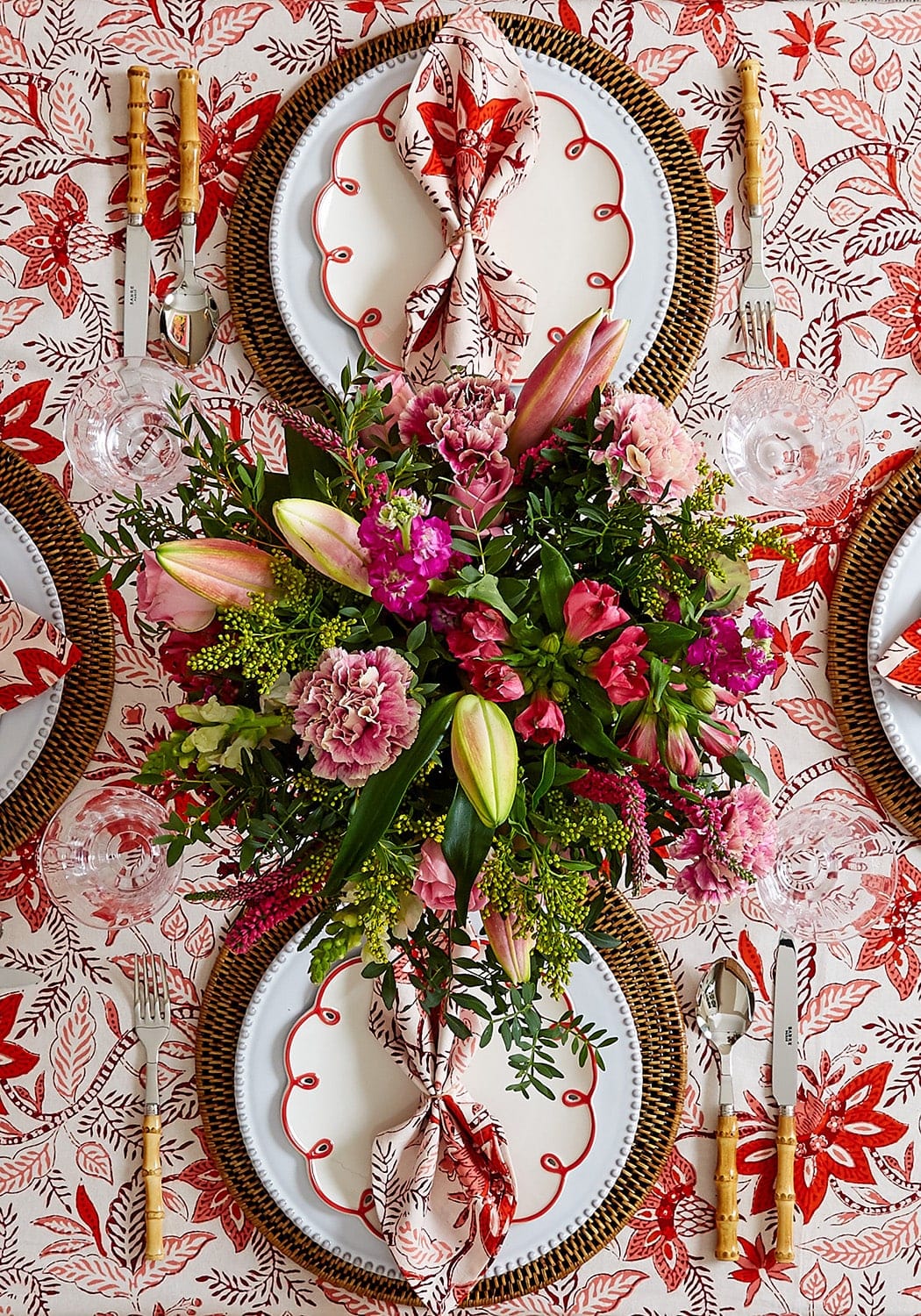 Bossa Nova Table Napkin Red - Set of 4 - Casa by Josephine Jenno