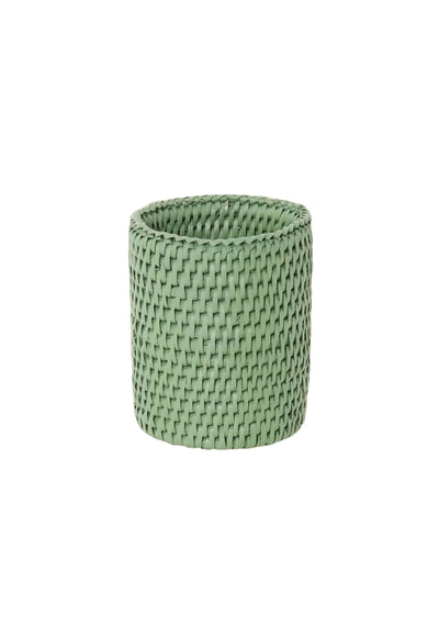 Savannah Rattan Bottle Holder - Green