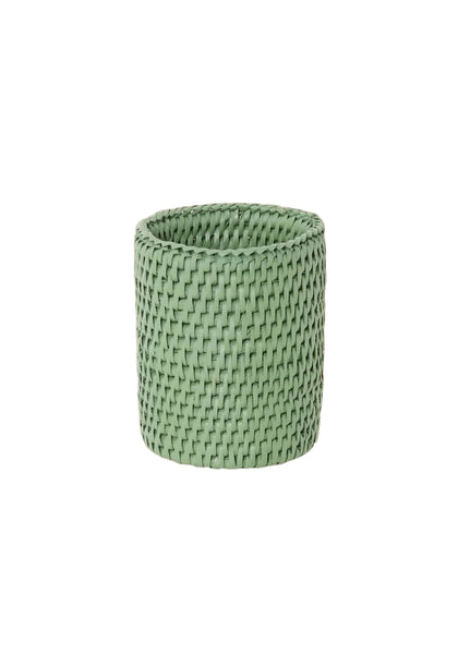 Savannah Rattan Bottle Holder - Green