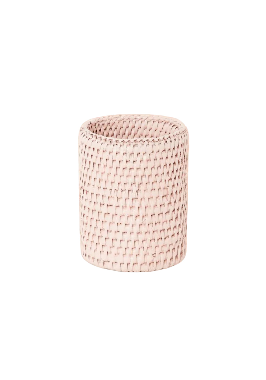 Savannah Rattan Bottle Holder - Pink