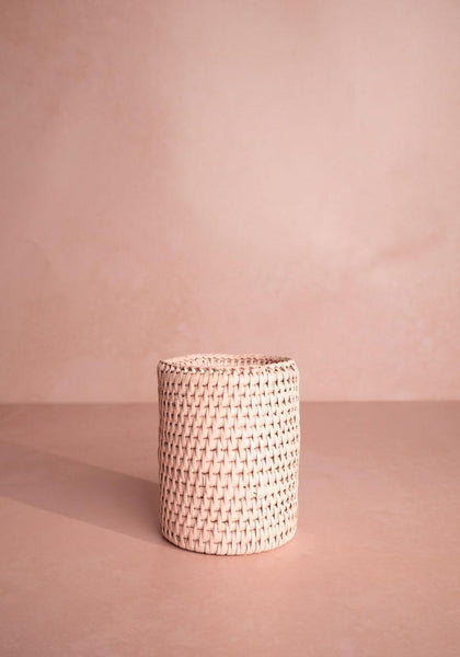 Rattan Bottle Holder - Pink