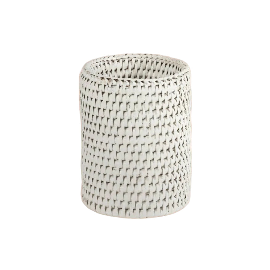 Savannah Rattan Bottle Holder - White