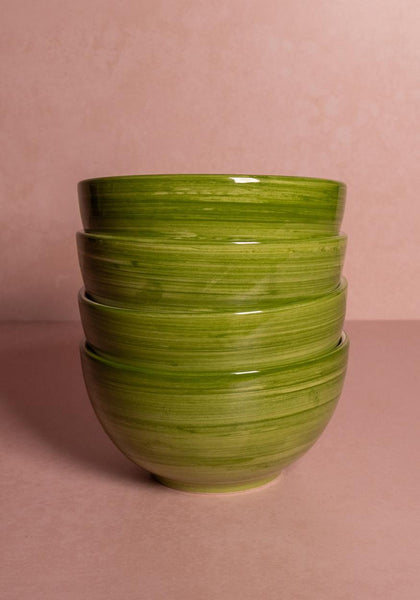 Cara Shell Cereal Bowl, Green Set of 4