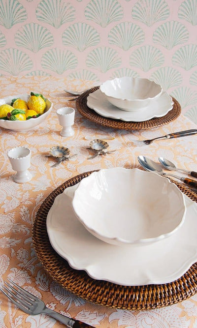 White Stoneware Bowl - Set of 4