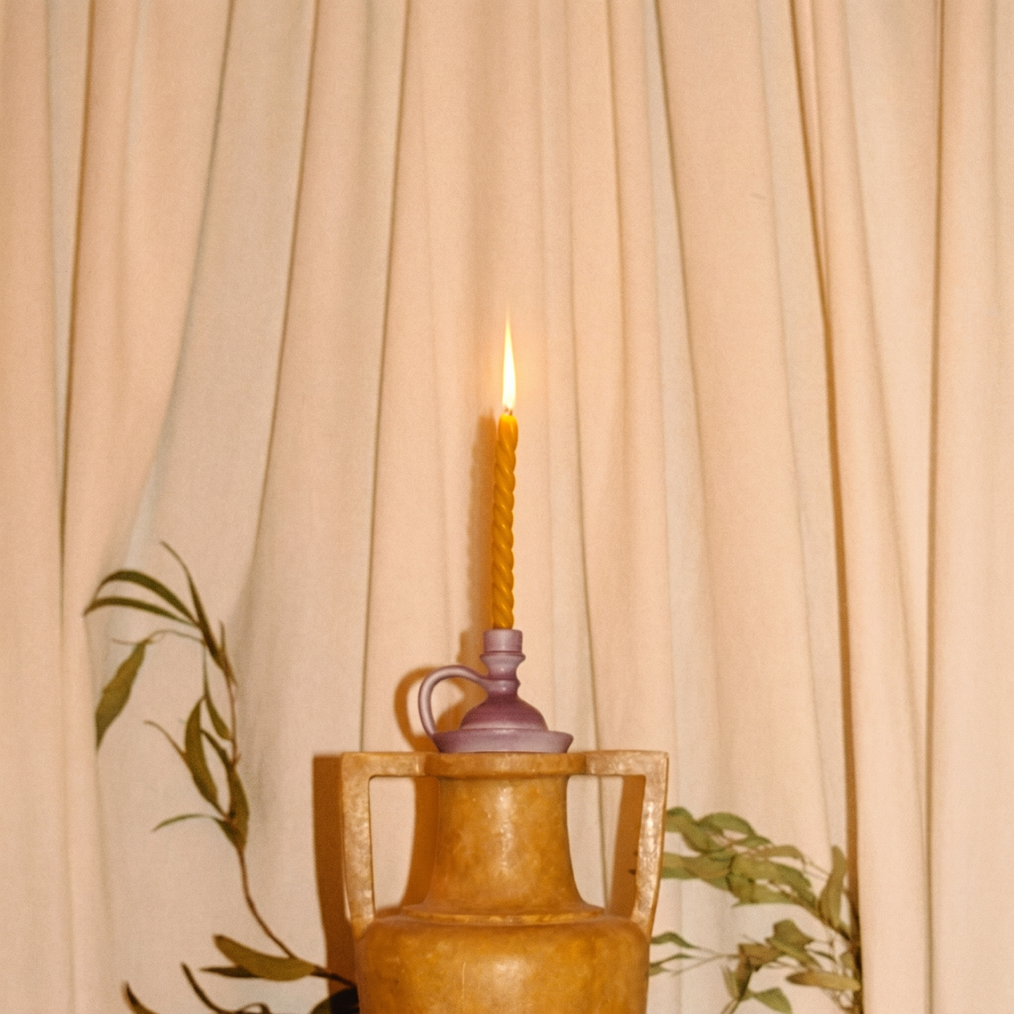candle and holder composition - lifestyle