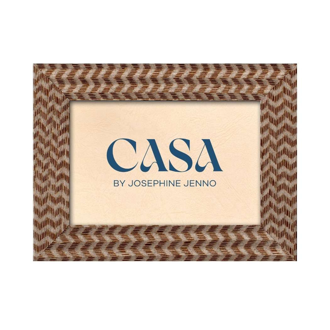 Brown Marquetry Patterned Photo Frame 7x5" - Casa by Josephine Jenno