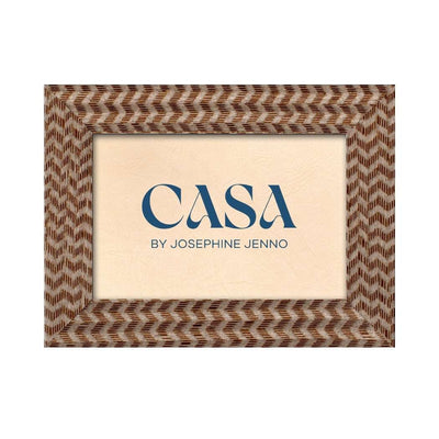 Brown Marquetry Patterned Photo Frame 7x5" - Casa by Josephine Jenno