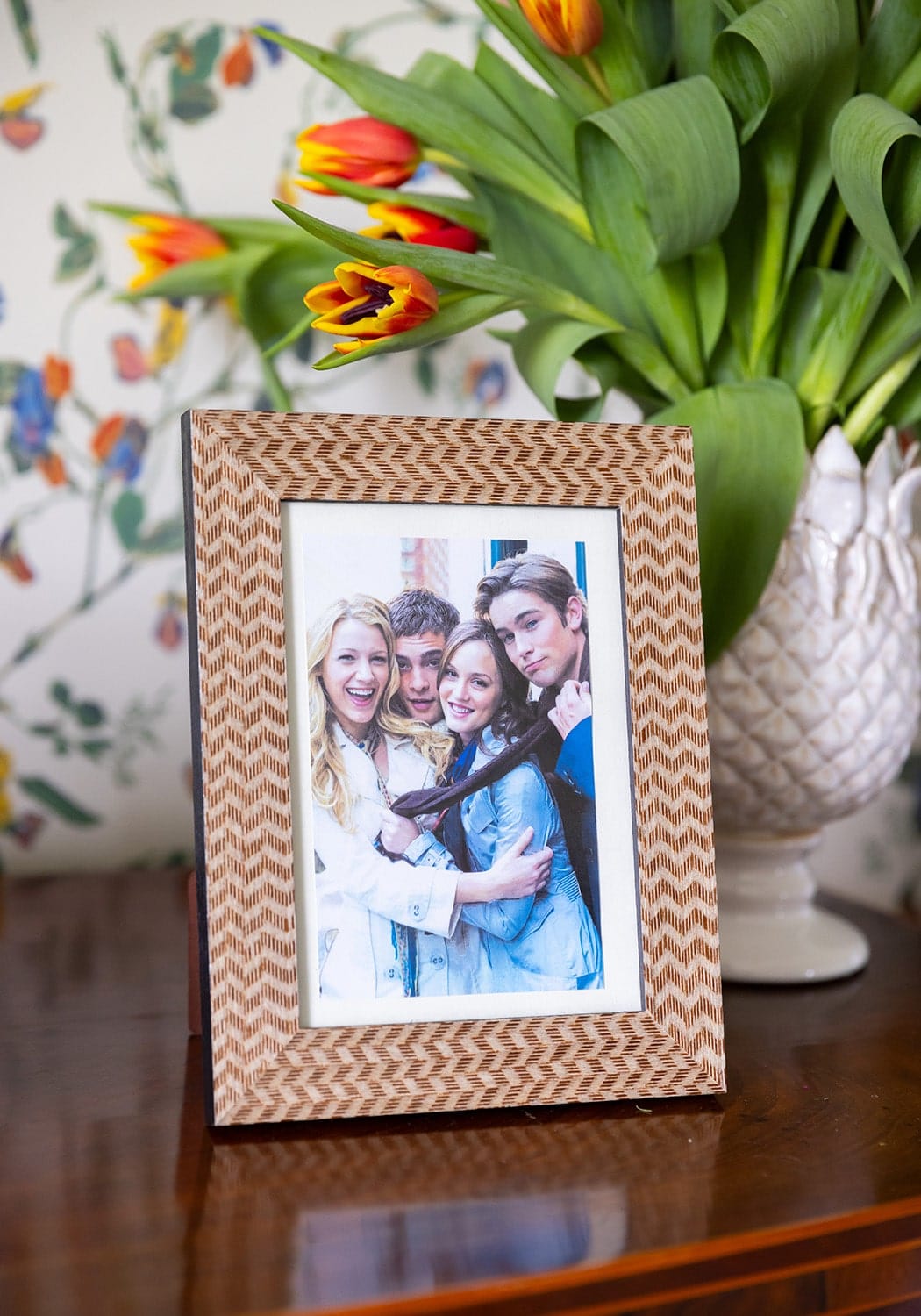 Brown Marquetry Patterned Photo Frame 7x5" - Casa by Josephine Jenno